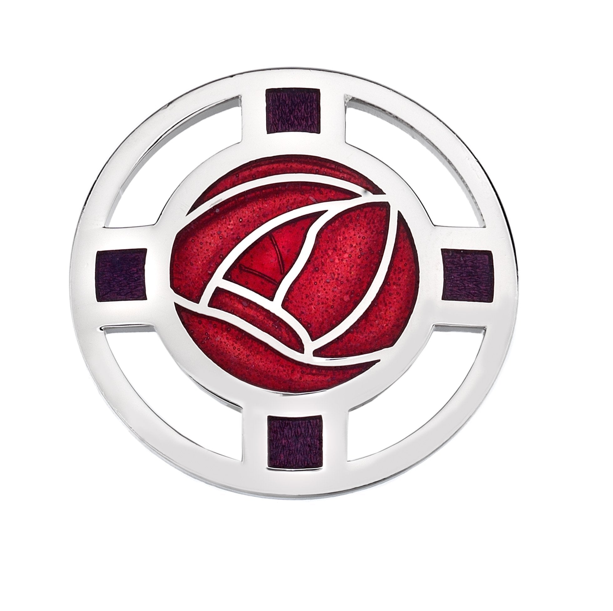 Mackintosh Rose and Lattice Brooch